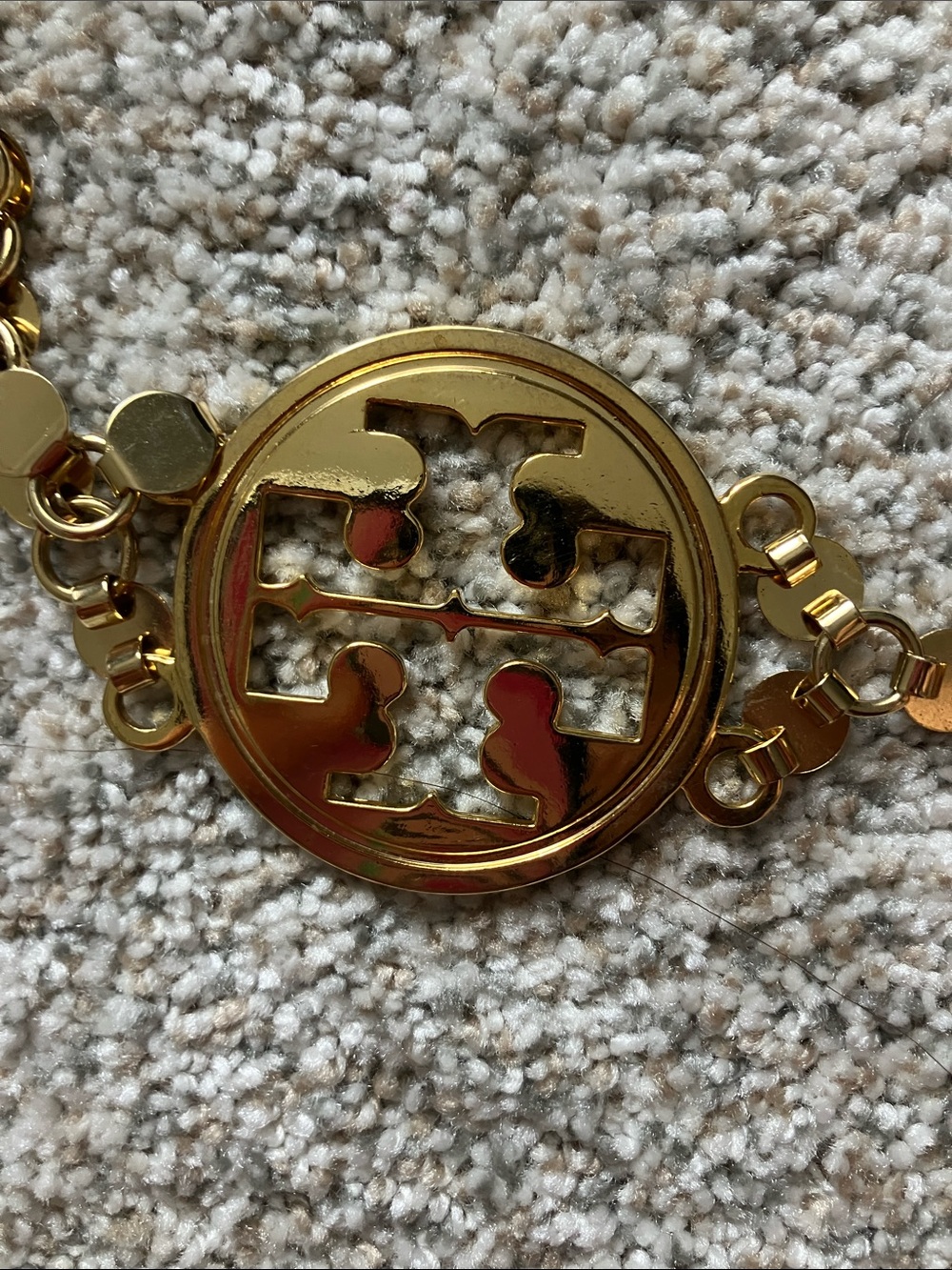 Tory Burch Riva Gold Logo Chain Belt - Picture 3 of 5